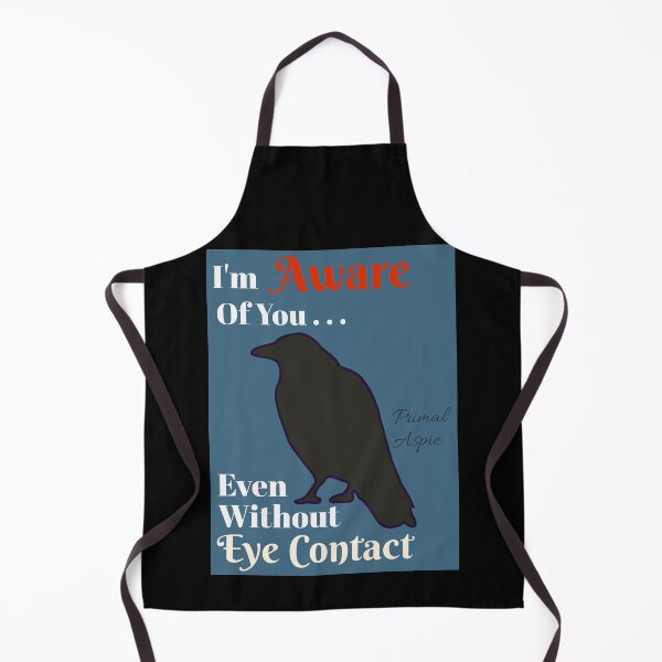 Item preview, Aware Without Eye Contact Autistic Message, Black Raven on Blue designed and sold by GladBlackLamb.