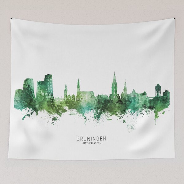 Item preview, Groningen The Netherlands Skyline designed and sold by ArtPrints.