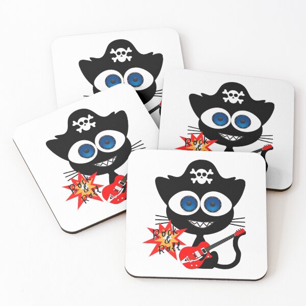 Item preview, Rock & Roll loving pirate cat designed and sold by Rebeldía Pura.
