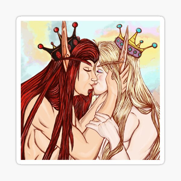 Elves in Love Sticker