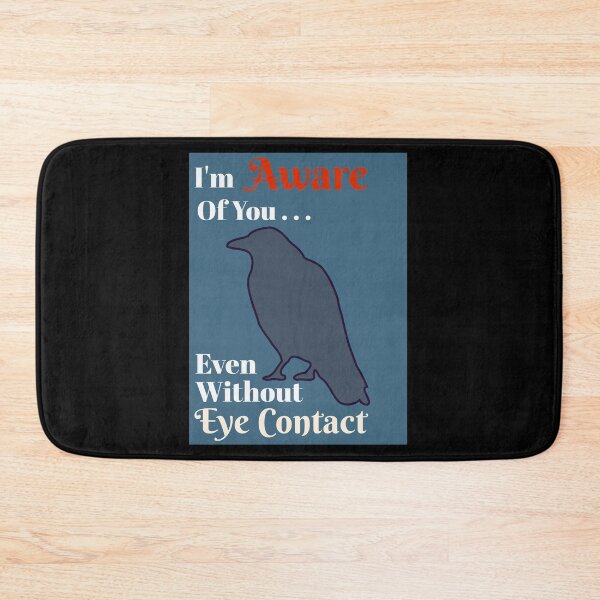 Item preview, Aware Without Eye Contact Message, Grey Raven on Blue designed and sold by GladBlackLamb.