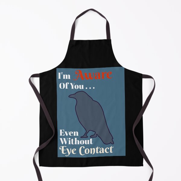 Item preview, Aware Without Eye Contact Message, Grey Raven on Blue designed and sold by GladBlackLamb.