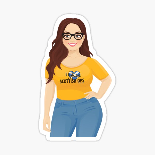Woman in Ops shirt Sticker