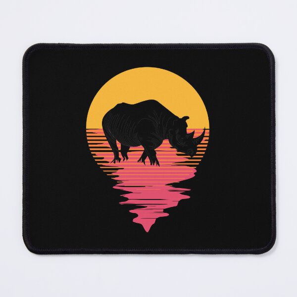 Item preview, Retro 80s Tropical Sun Vaporwave Summer Rhino designed and sold by IZiets.