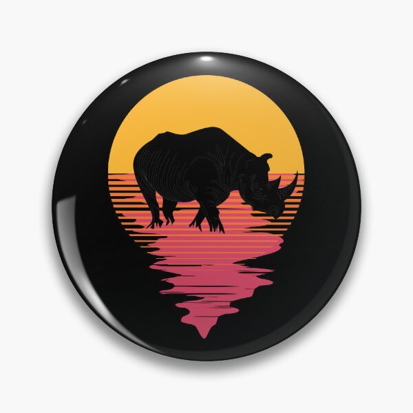 Item preview, Retro 80s Tropical Sun Vaporwave Summer Rhino designed and sold by IZiets.