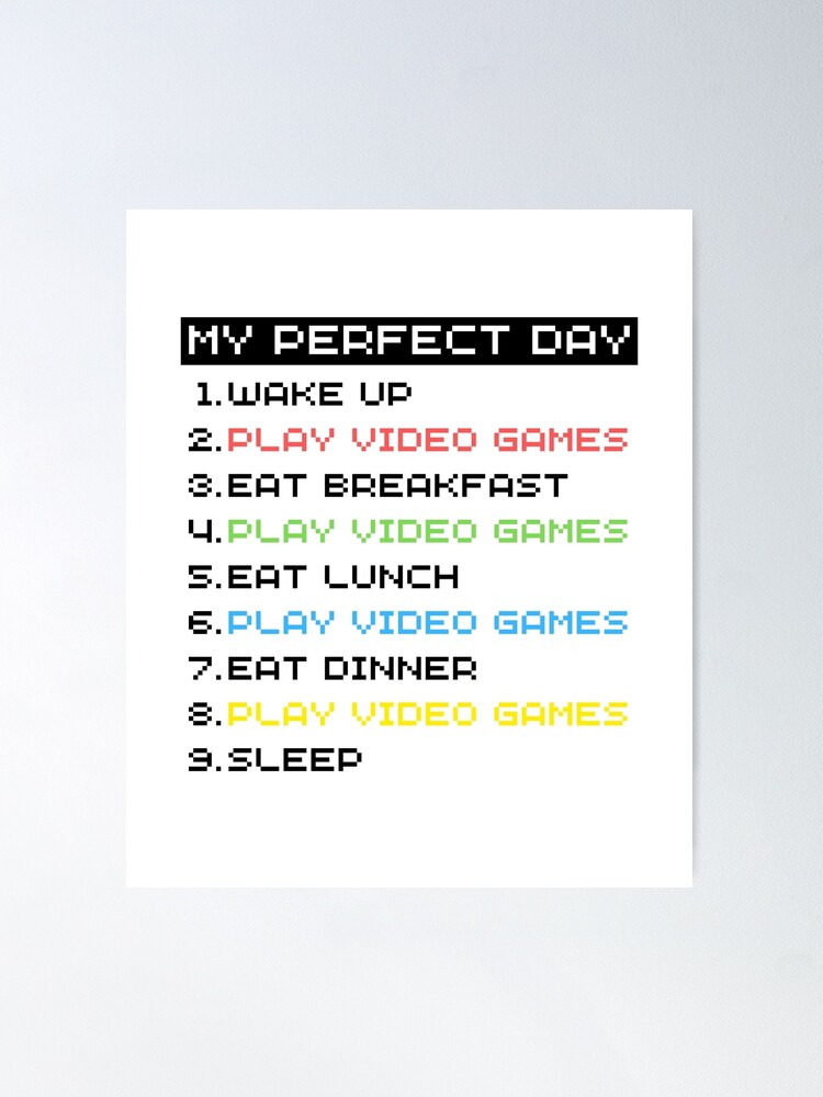 Gamer daily routine my perfect day wakeup play video games eat