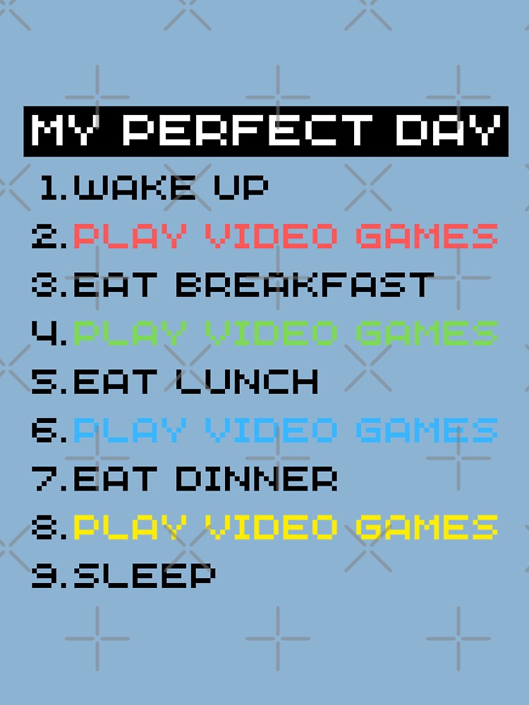 Gamer daily routine my perfect day wakeup play video games eat