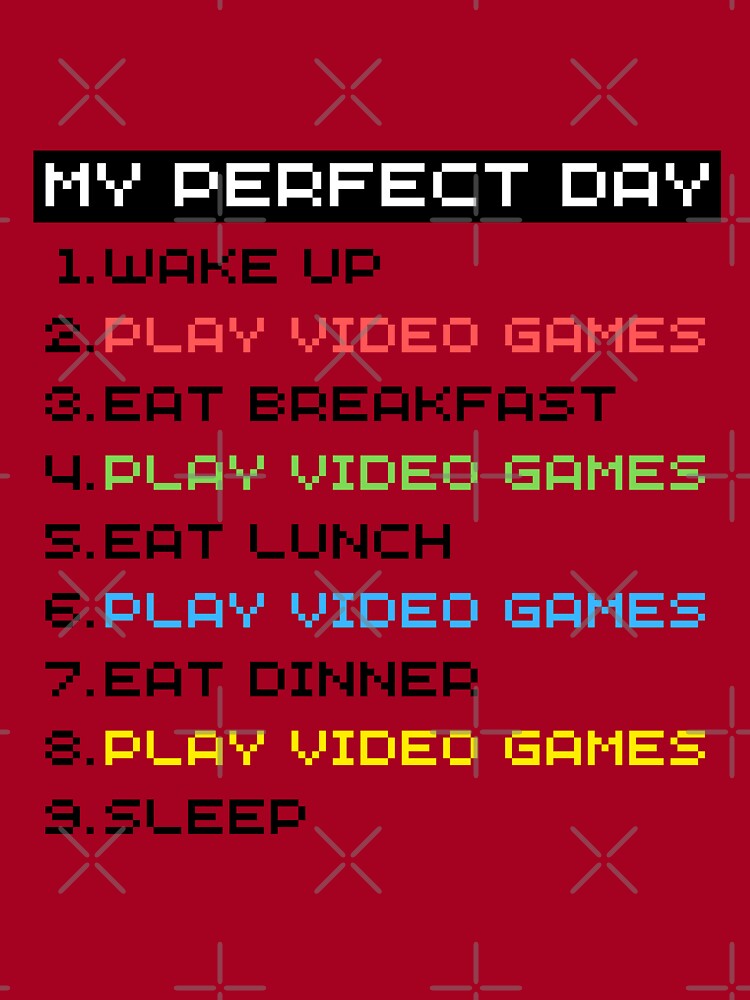 Gamer daily routine my perfect day wakeup play video games eat