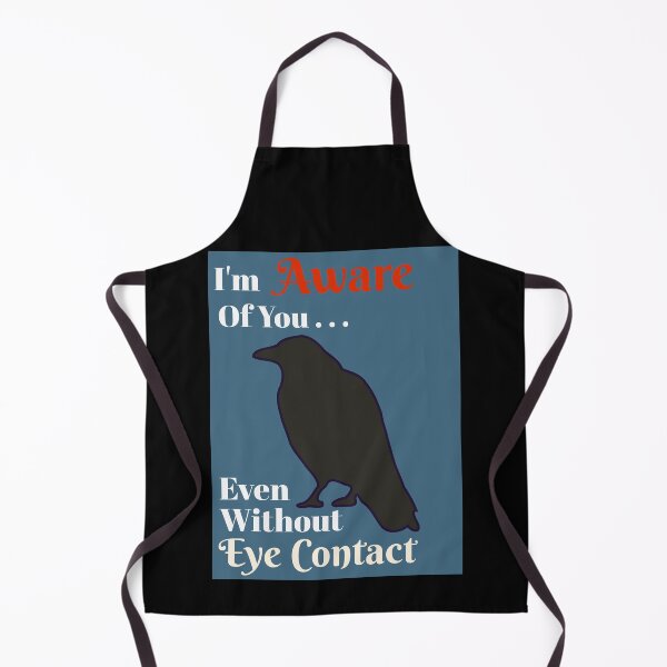 Item preview, Aware Without Eye Contact Message, Black Raven on Blue designed and sold by GladBlackLamb.