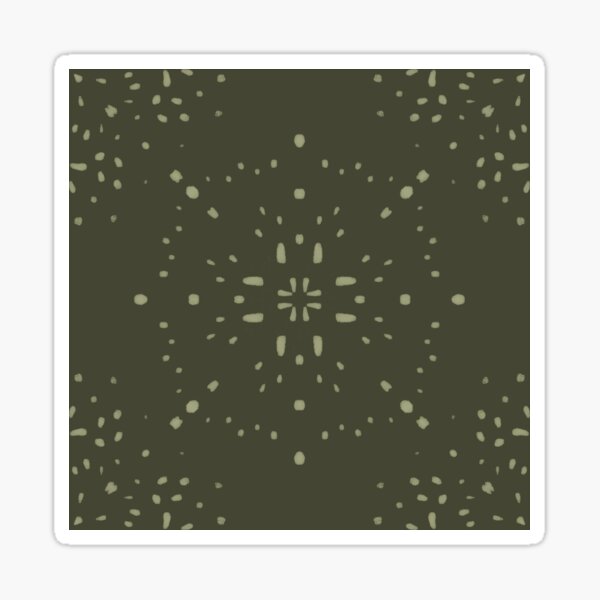 Forest green dot mandala Sticker