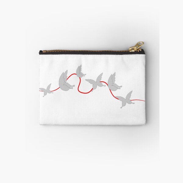 Item preview, Silver butterflies on a red string designed and sold by MetaCynth.