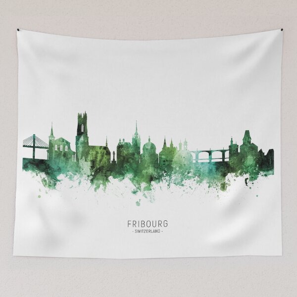Item preview, Fribourg Switzerland Skyline designed and sold by ArtPrints.