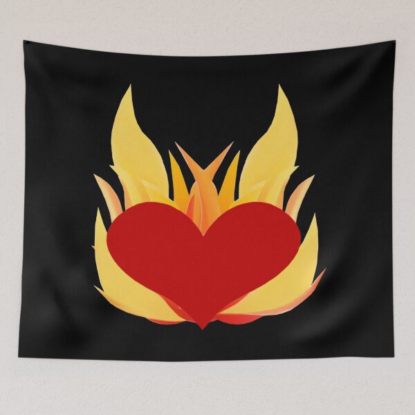 Item preview, Heart pattern with flames, passionate motives, loving gift ideas designed and sold by Kirei-Lily.