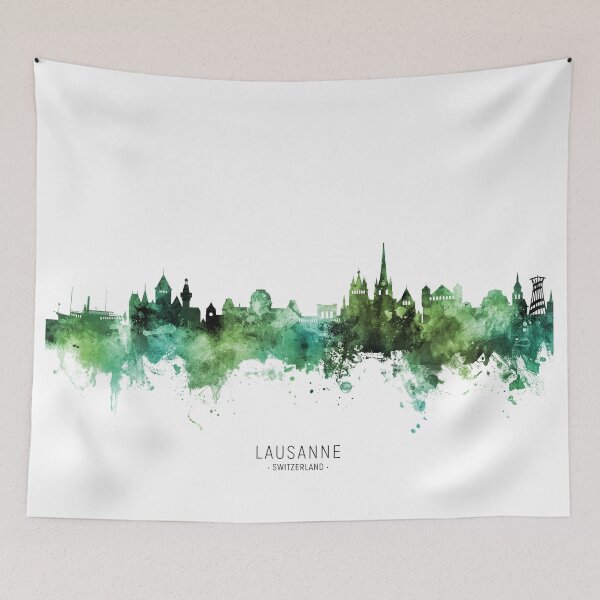 Item preview, Lausanne Switzerland Skyline designed and sold by ArtPrints.