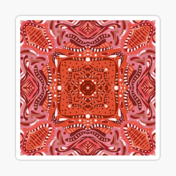 Pink and orange Moroccan tile Sticker