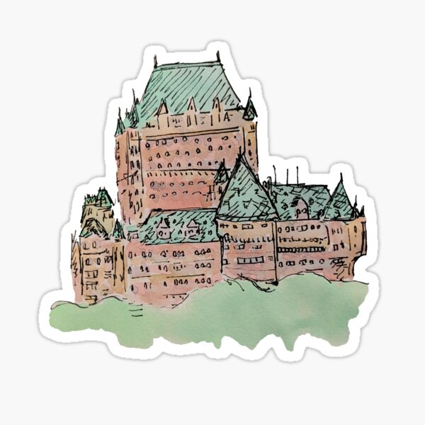 Le Chateau Frontenac Quebec City (watercolour) Sticker