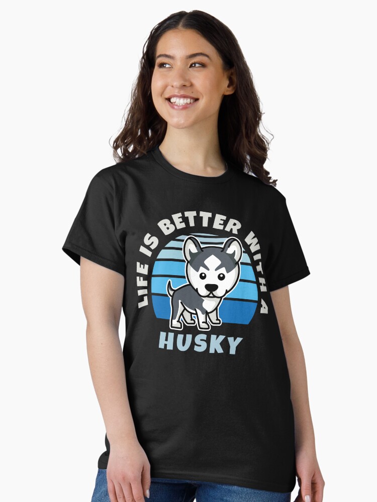 Thumbnail 2 of 7, Classic T-Shirt, Life Is Better With A Husky Kawaii designed and sold by brandoseven.