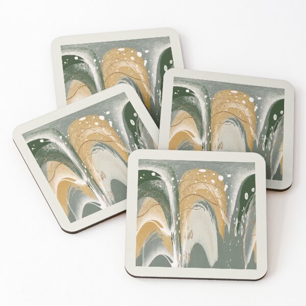 Item preview, Abstract Arches in Sage Green and Golden Ochre designed and sold by simplydesignart.