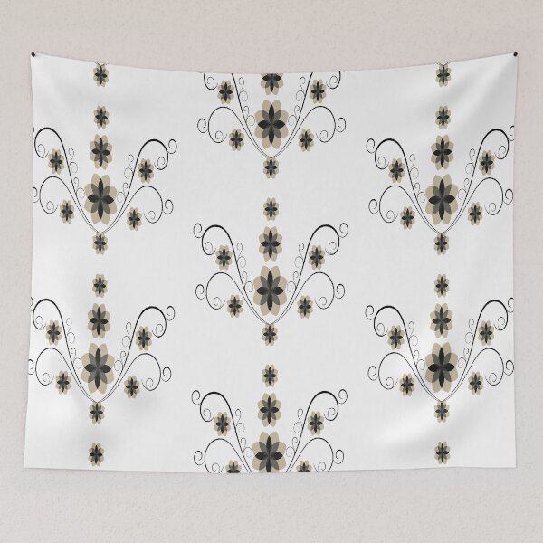 Item preview, Black Swirly Floral Art Pattern Design designed and sold by Zareen Sayyed.