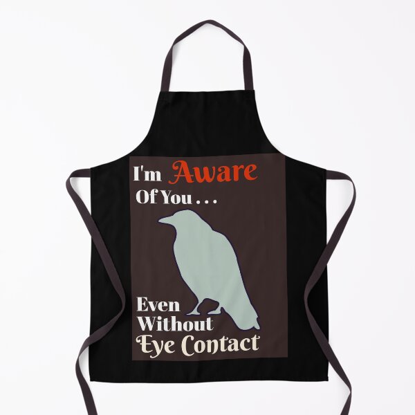 Item preview, Aware Without Eye Contact Message, Light Grey Raven on Black designed and sold by GladBlackLamb.