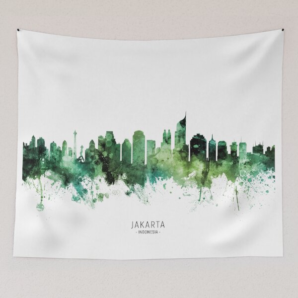Item preview, Jakarta Skyline Indonesia designed and sold by ArtPrints.