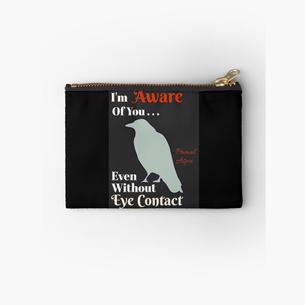Item preview, Aware Without Eye Contact Autistic Message, Grey Raven on Blue  designed and sold by GladBlackLamb.