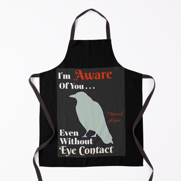 Item preview, Aware Without Eye Contact Autistic Message, Grey Raven on Blue designed and sold by GladBlackLamb.