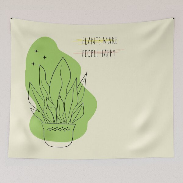 Item preview, Plants Make People Happy- Inspirational Boho Style Plant Quote designed and sold by Naturalist Prints.