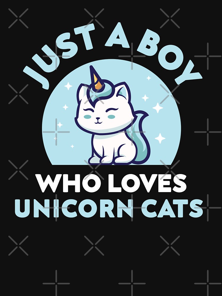 Just A Boy Who Loves Unicorn Cats Kawaii by brandoseven