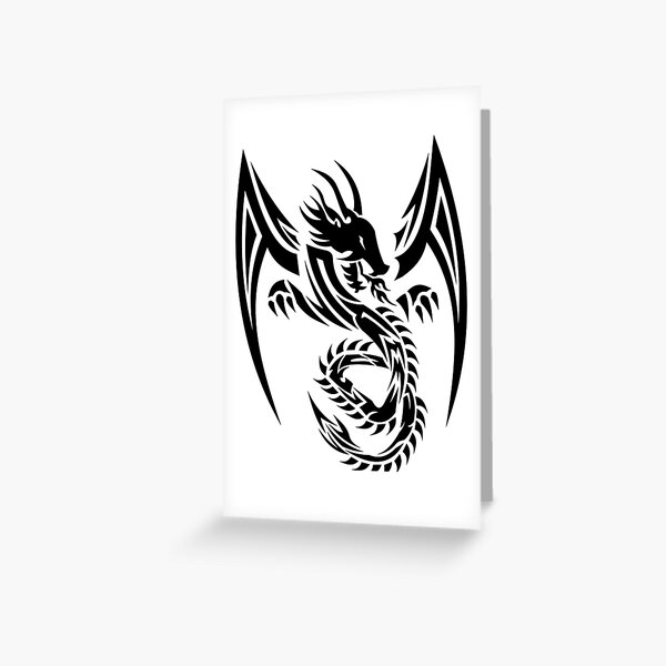 Tribal Chinese Dragon Tattoo Greeting Card for Sale by BiscuitSnack