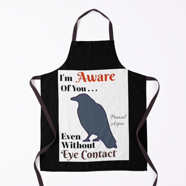 Item preview, Aware Without Eye Contact Autistic Message, Grey Raven on White designed and sold by GladBlackLamb.