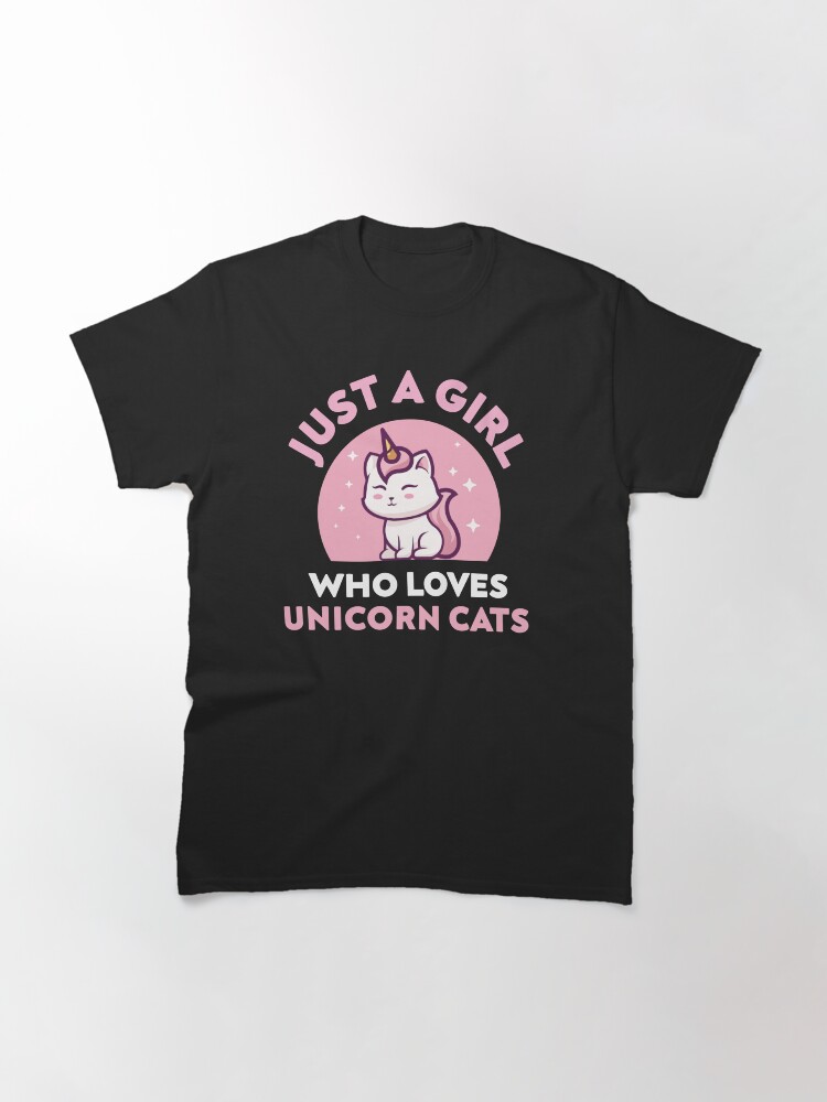 Thumbnail 3 of 7, Classic T-Shirt, Just A Girl Who Loves Unicorn Cats Kawaii designed and sold by brandoseven.