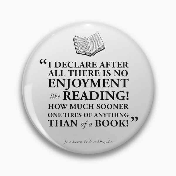 Item preview, No Joy Like Reading Quote from Pride and Prejudice by Jane Austen in Black designed and sold by GoodOldBooks.