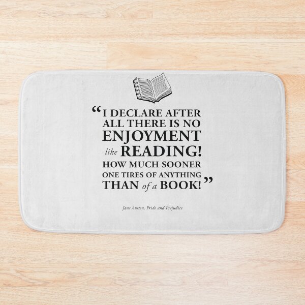 Item preview, No Joy Like Reading Quote from Pride and Prejudice by Jane Austen in Black designed and sold by GoodOldBooks.