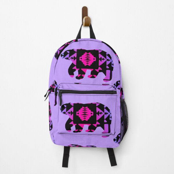 Artikelvorschau, Bär mit Native-Print und Farbverlauf in Hellviolett/Rosa entworfen und verkauft von JMWCD.