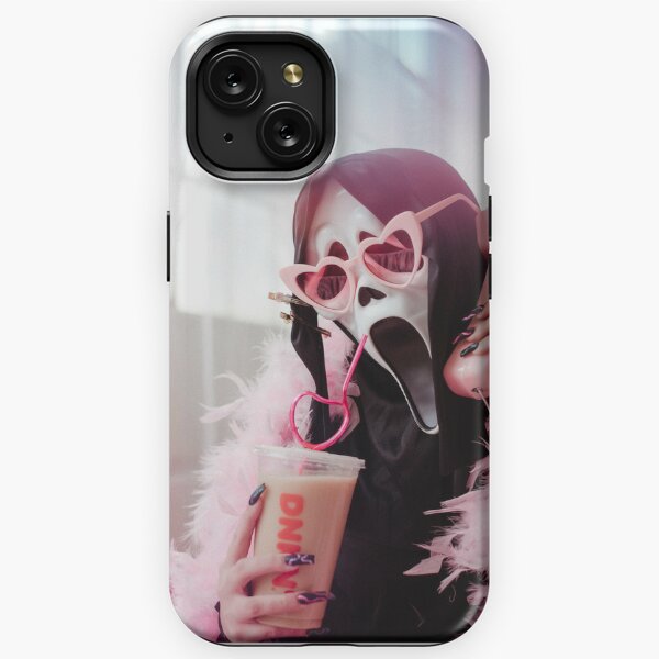 Phone Case With Lanyard Dark Blue Ghost Face Graphic Phone Case