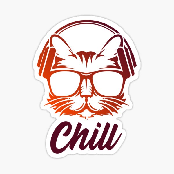 how-to-chill-like-a-cat-funny-cat-lovers-sticker-for-sale-by