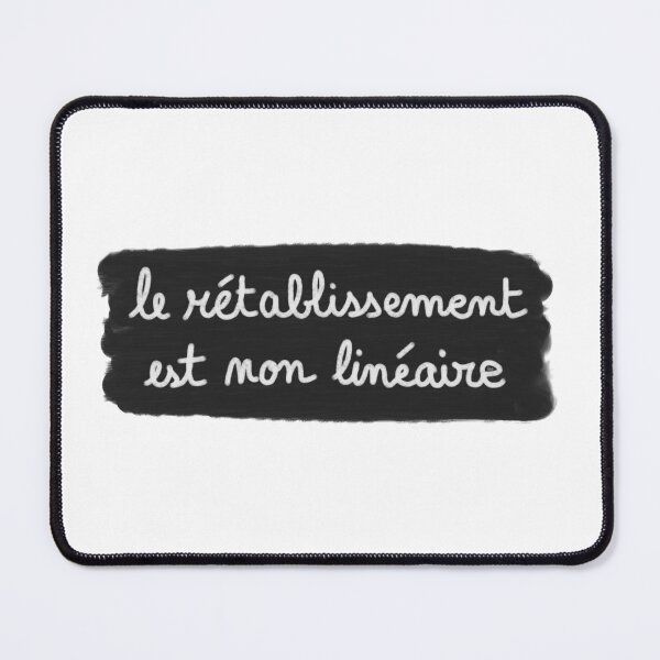 Item preview, Recovery is non-linear, chalk (white on black, white background) designed and sold by MentaLee.