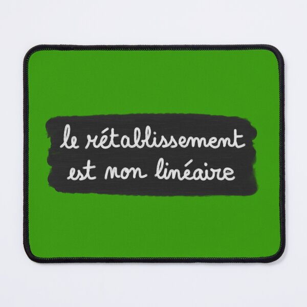 Item preview, Recovery is non-linear, chalk (white on black, green background) designed and sold by MentaLee.