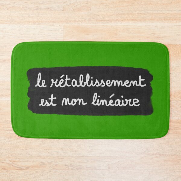 Item preview, Recovery is non-linear, chalk (white on black, green background) designed and sold by MentaLee.