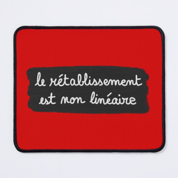 Item preview, Recovery is non-linear, chalk (white on black, red background) designed and sold by MentaLee.