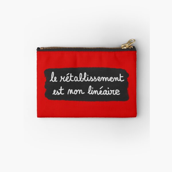 Item preview, Recovery is non-linear, chalk (white on black, red background) designed and sold by MentaLee.