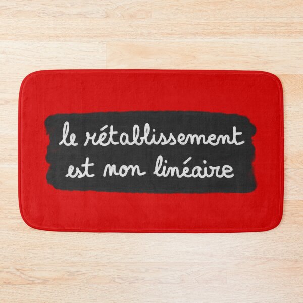 Item preview, Recovery is non-linear, chalk (white on black, red background) designed and sold by MentaLee.