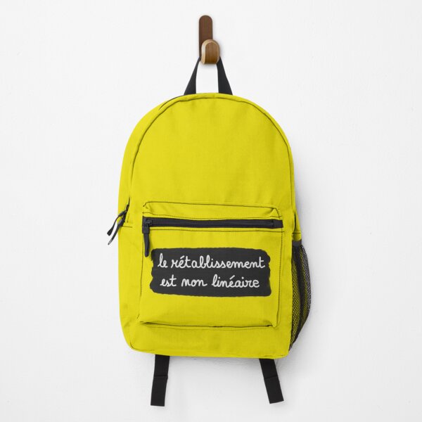 Item preview, Recovery is non-linear, chalk (white on black, yellow background) designed and sold by MentaLee.