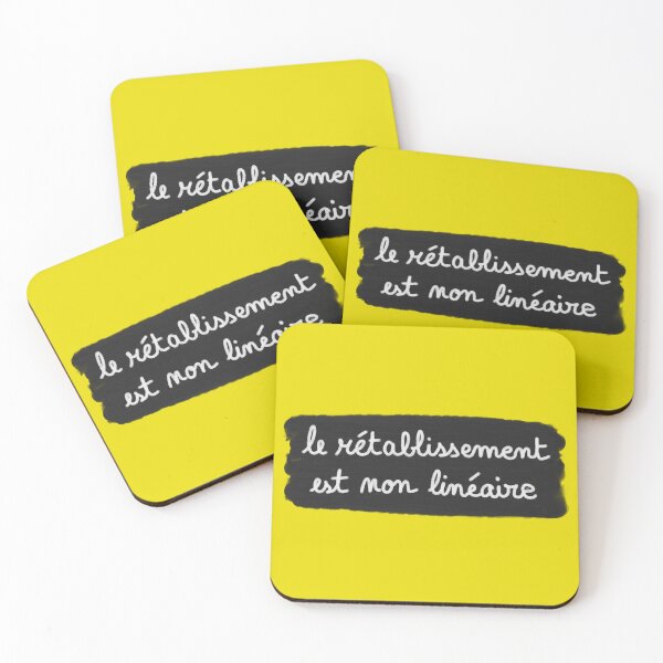 Item preview, Recovery is non-linear, chalk (white on black, yellow background) designed and sold by MentaLee.