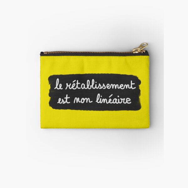 Item preview, Recovery is non-linear, chalk (white on black, yellow background) designed and sold by MentaLee.