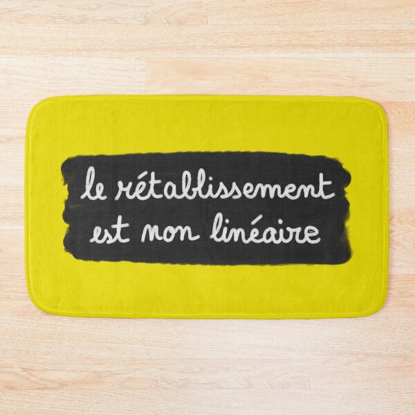 Item preview, Recovery is non-linear, chalk (white on black, yellow background) designed and sold by MentaLee.
