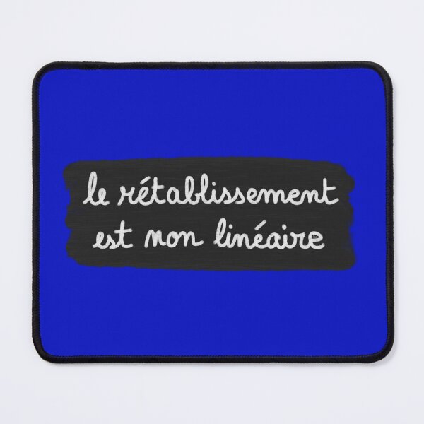 Item preview, Recovery is non-linear, chalk (white on black, blue background) designed and sold by MentaLee.