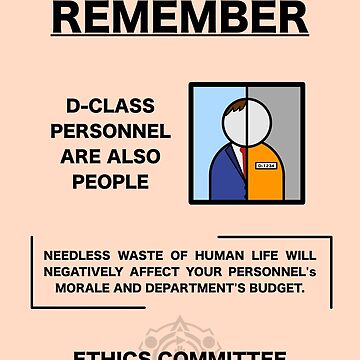 SCP Sticker - Remember: D-class are also people – Foundation