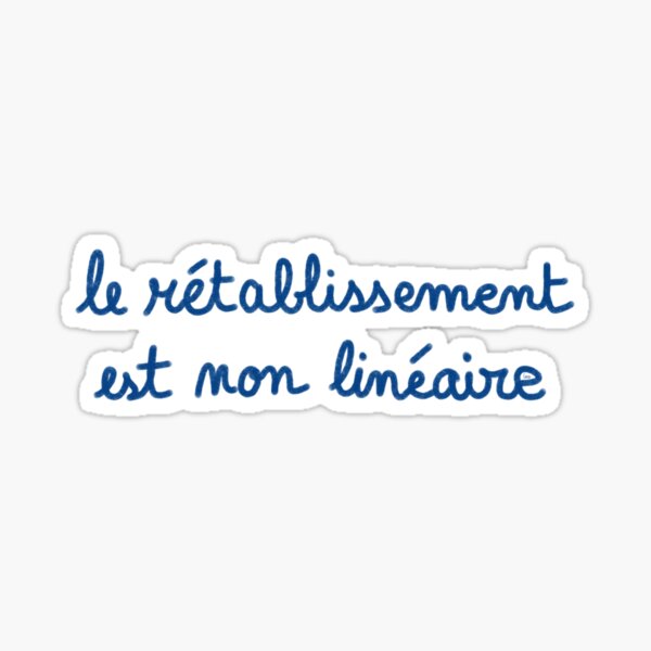 Item preview, Recovery is non-linear, chalk (dark blue, white background) designed and sold by MentaLee.
